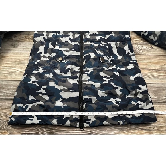 Valuker Womens Jacket Multicolor XXL Camouflage Hoodie Down Full Zip Long - Picture 8 of 13